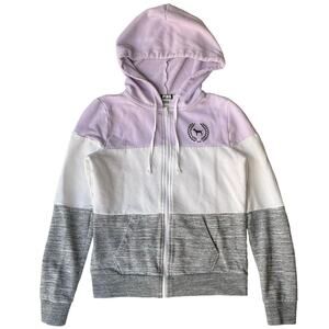 PINK Victoria’s Secret Women’s Zip Close Hoodie Jacket size XS, White Gray
